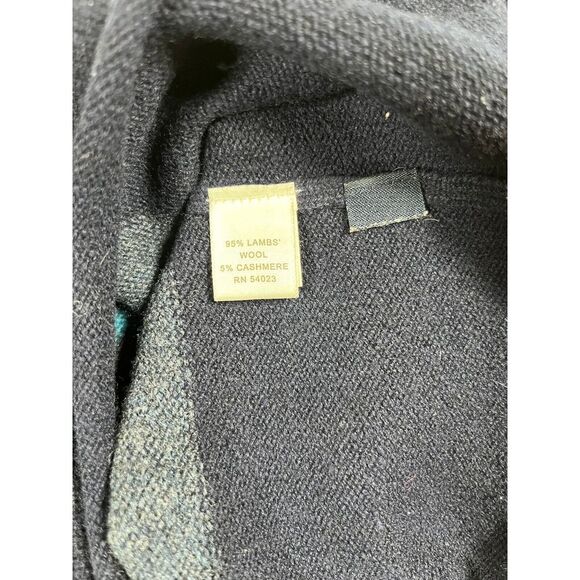 Banana Republic Men's Large Blue Stripe V-Neck Lambswool Cashmere Sweater - Picture 5 of 7